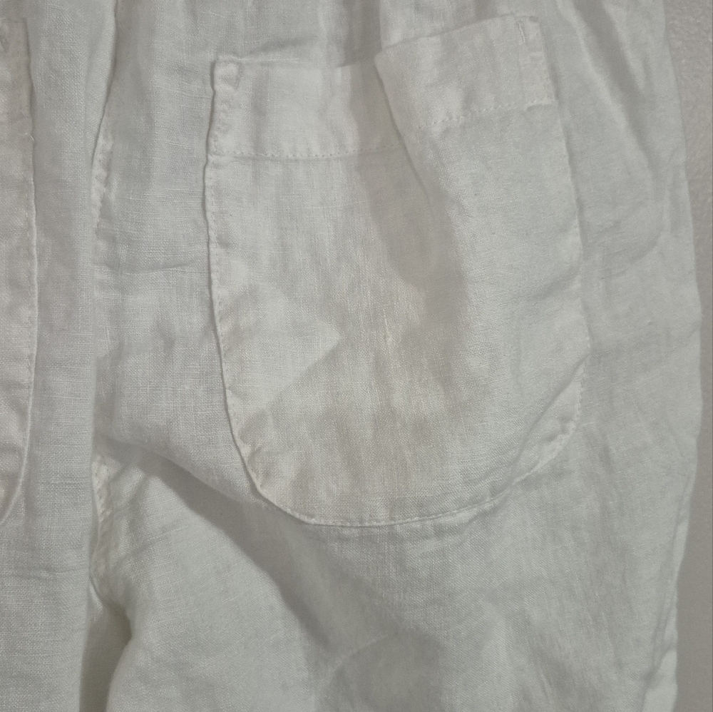 Kenar White Lace Trim Linen Pants Size Medium - Picture 7 of 7